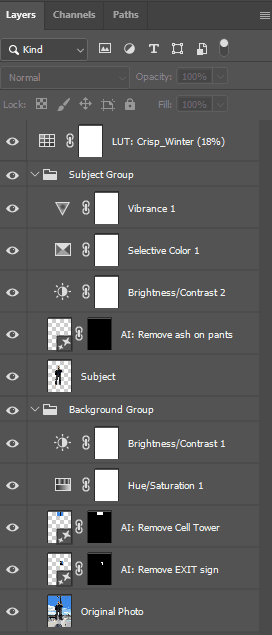 Photoshop Layer Chain
